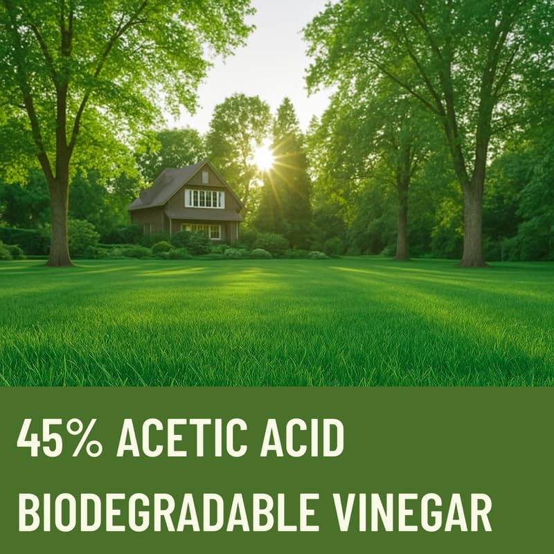 FIVE STAR MATERIALS RESOURCES 45% Vinegar Concentrated | White Vinegar for Cleaning and Garden | Home, and Outdoor Pure | Max Performance 7X Power | with Instructions (1 Gallon (128 fl oz))