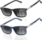Men's Progressive Multifocal Sunglasses, No-Line Sun Readers UV400, TR90 Lightweight Frame for Driving & Outdoor