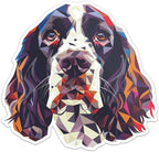 Generic Triangulated English Springer Spaniel Dog Sticker - Vinyl Waterproof Decal Quirky Gift Idea for Car, Laptop, Wall, Window, Book Cases, Water Bottle, Bumper Sticker Size - 3'' Longer Side