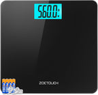 ZOETOUCH 560lbs Bathroom Scale for Body Weight Over 500 lbs, Accurate Digital Weighing Machine with Wide Platform 12.2" x 12.9", Large Backlit LCD Display,High Capacity for Heavy Duty Seniors