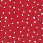IHR Ideal Home Range Cocktail Napkins Disposable 3-Ply Paper Party Napkin Pack, 5" x 5", Little Red Stars, 20-Count