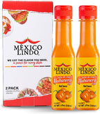 Mexico Lindo Red Habanero Hot Sauce, Real Red Habanero Chili Pepper, 78,200 Scoville Level, Enjoy with Mexican Food, Seafood & Pasta, 5 Fl Oz Bottles (Pack of 2)