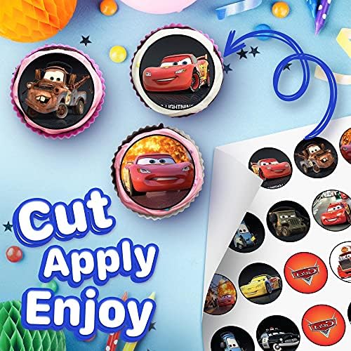 30 x Edible Cupcake Toppers – Racing Cars Themed Collection of Edible Cake Decorations | Uncut Edible on Wafer Sheet