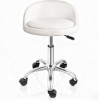 SUPER DEAL Adjustable Height Hydraulic Rolling Swivel Stool Tattoo Facial Massage Spa Salon Medical Stool with Back Rest (White)