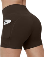 Runhit Women's Biker Shorts No Front Seam 4"/6"/8" High Waist Tummy Control Workout Yoga Gym Running Spandex Shorts Pockets