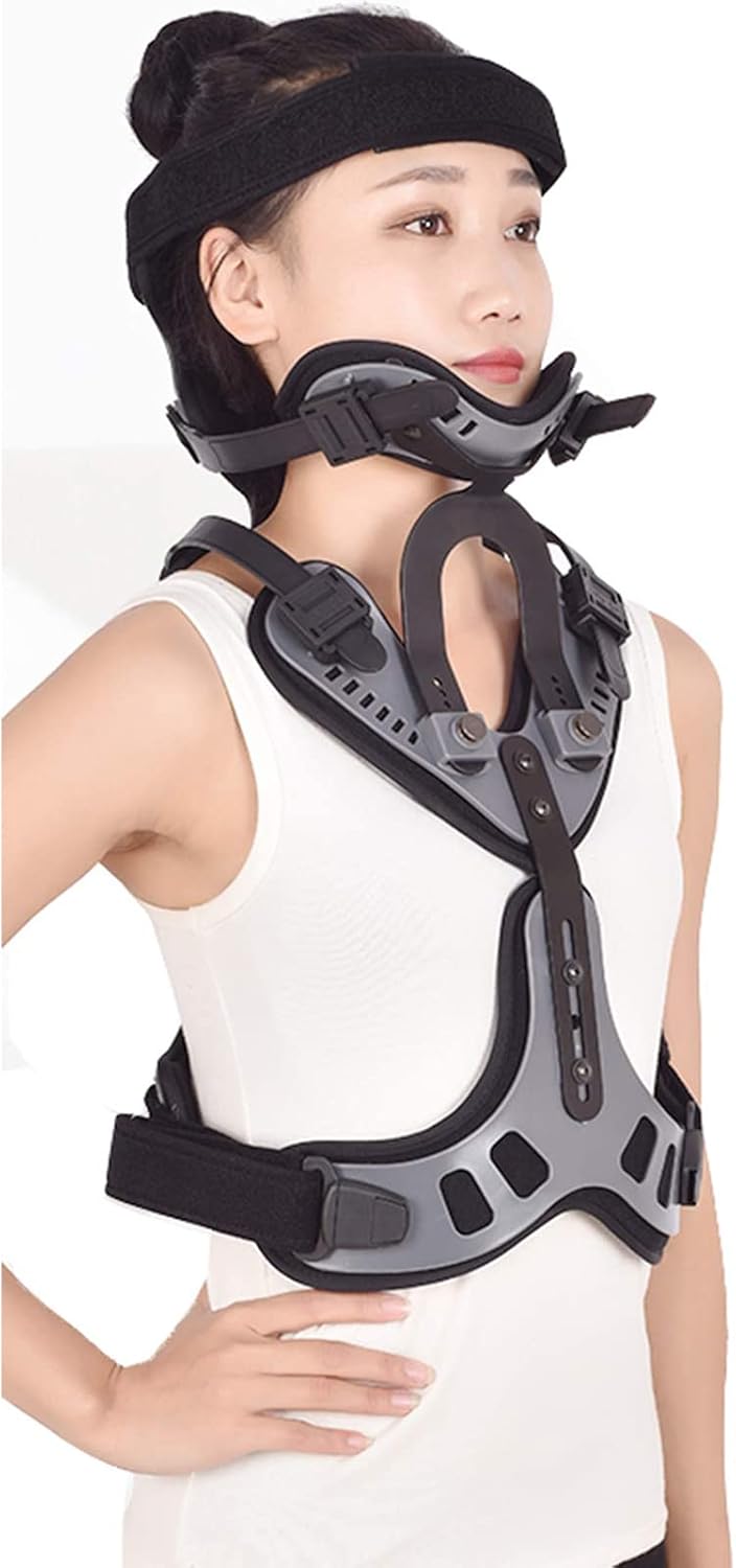 Orthosis Cervical Thoracic Halo Brace, Head Neck Chest Orthosis Adjustable Cervical Thoracic Orthosis U Lumbar Support, Angle Adjustable Breathable, Cervical Rehabilitation Brace 501