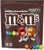 M&M'S Milk Chocolate Candy, Party Size, 2.4 lb Resealable Bag for Parties, Baking & Sharing