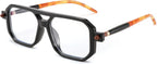 FEISEDY Reading Glasses Vintage Square Blue Light Blocking Glasses Women Men 70s Flat Aviator Glasses B0090