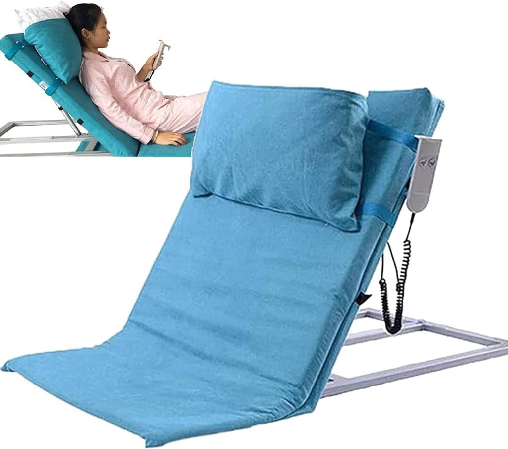 Electric Bed Backrest,Portable Adjustable Sit-up Back Rest Stainless Steel Tubes and Breathable Fabric Disability Backrest Bed Support for Neck Head and Lumbar Support, 1