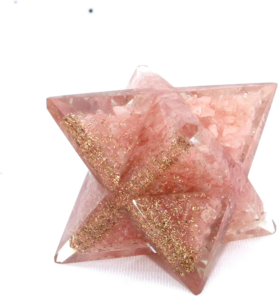 Jet Lovely Genuine Rose Quartz Orgone Crystal Merkaba 4" Huge Large Crystal Gemstones Free Booklet Crystal Therapy Image is JUST A Reference.