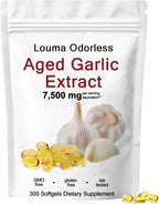 1PCSLouma Odorless Aged Garlic, Aged Garlic Extract - 300 Count 7500mg 24 Month Organic Aged Garlic Supplement- Non-GMO,Vegetarian (1PCS)
