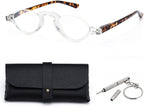 Retro Blue Light Reading Glasses for Men and Women Round Half Moon Frame Readers Lightweight Computer Reading Glasses