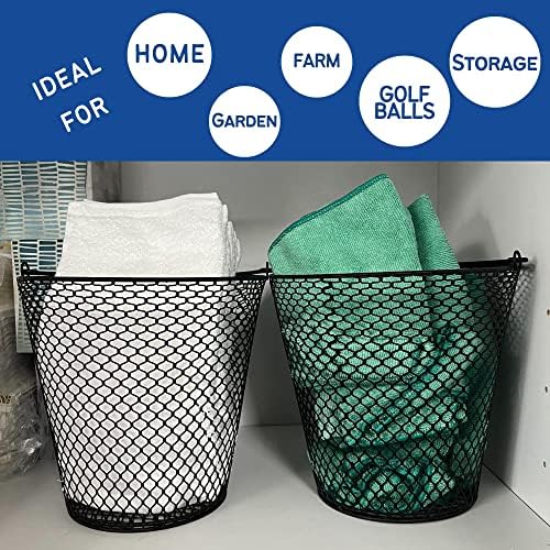 Chicken Wire Basket with Handle (2 Pack) - Ideal for Golf, Gardening, Home Organization, and Eggs
