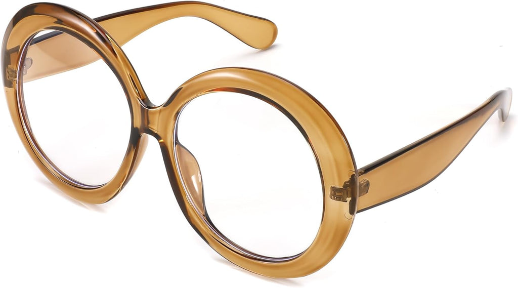 FEISEDY Oversized Blue Light Blocking Glasses Women Men Retro Big Round Frame Eyewear Clear Lens Computer Glasses B2997