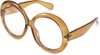 FEISEDY Oversized Blue Light Blocking Glasses Women Men Retro Big Round Frame Eyewear Clear Lens Computer Glasses B2997