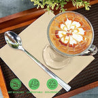 Gezond 100pcs Compostable Paper Napkins, Disposable Dinner Napkins 13 x 13 in Unbleached 2-ply Eco Lunch Tissue Natural