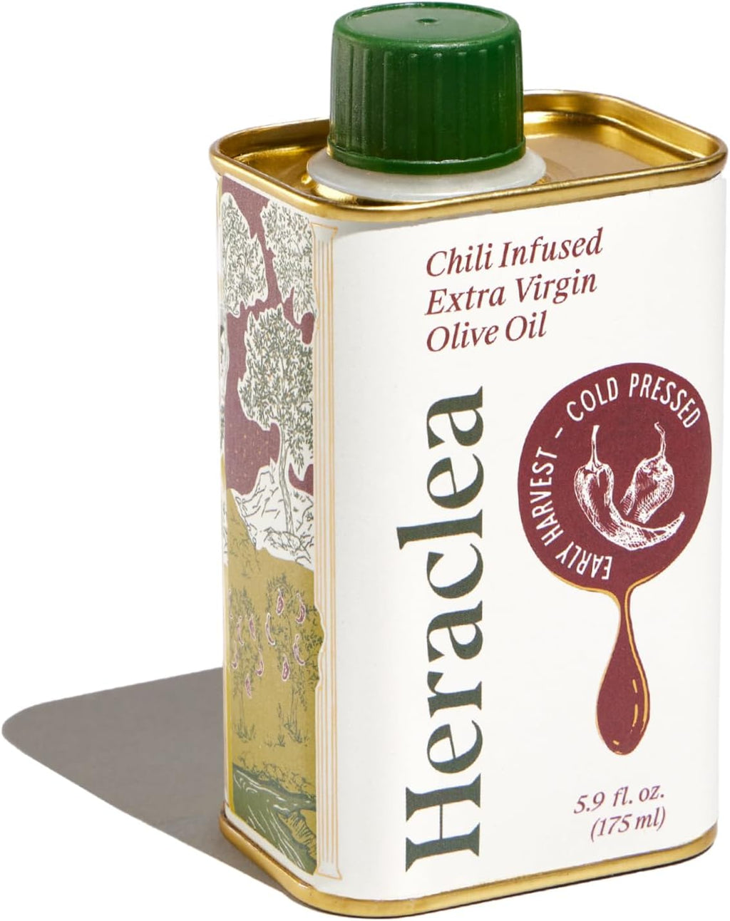Heraclea - Chili Infused - Extra Virgin Olive Oil - Organic Olive Oil - Extra Virgin - Cold Pressed - Polyphenol Rich EVOO - 5.9oz Bottle