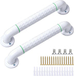 Dntorx 16 Inch Grab Bars for Shower and Bathtubs, 2 Pack Luminous Anti Slip Shower Grab Bars for Seniors Handle Elderly Bed, Toilet, Wall(White)