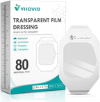 80 Packs Transparent Film Dressing 2.375" x 2.75" - Waterproof Bandages for Swimming, Showering, Wounds, Post Surgical Shower or IV Shield, Tattoo Aftercare Bandage, Scar Therapy, Adhesive Patches