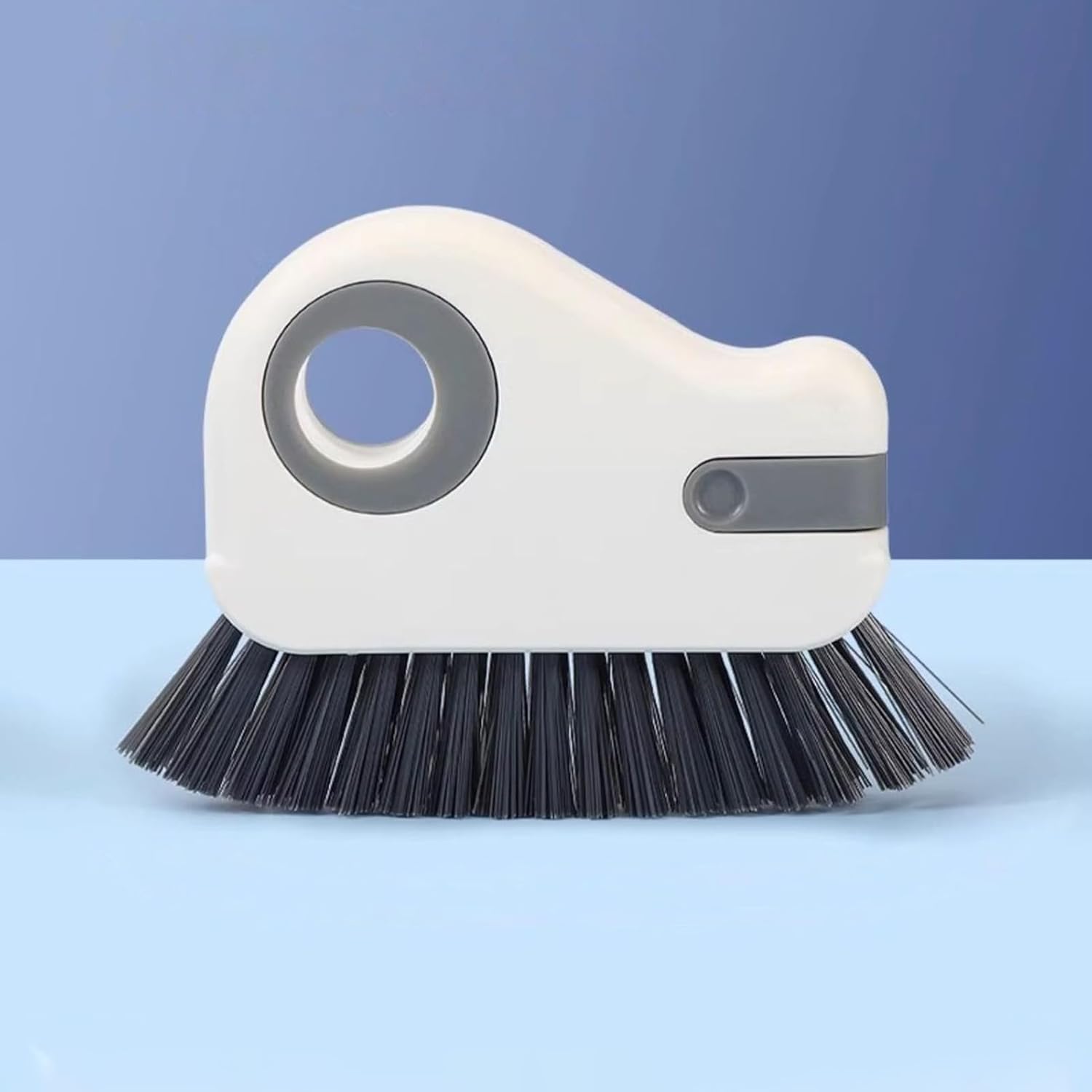 2 in 1 Groove Cleaning Brush, Multifunction Window Track Cleaning Tools with Hard Bristle and Hidden Scraper, Crevice Brush for Sliding Door Track, Window Seal, Sill (Gray)