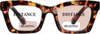 Bifocal Reading Glasses for Women Oversized Square Frame Clear Top Bifocal Readers for Women Blue Light Blocking Computer Readers with Spring Hinges (Brown Tortoise, 2.0)