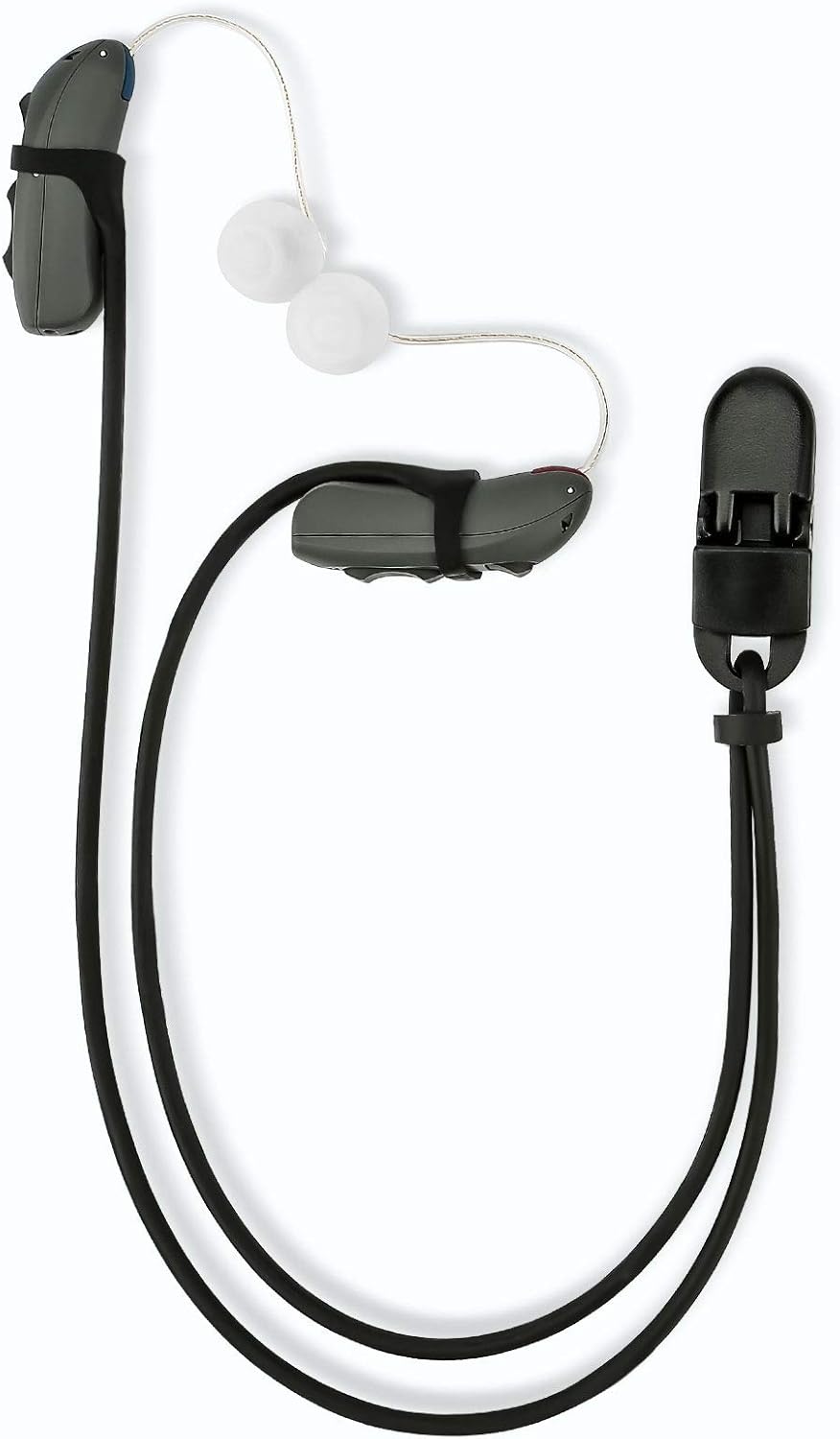 Vivtone Hearing Aids Anti-Lost Lanyard, BTE Hearing Aids Protector with Clip for Seniors and Kids, Essential to Prevent Losing You Hearing Device, 2 Lanyard for Both Devices, Black