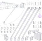 20Pcs 12 Inch Wire Shelf Brackets Kit, Includes Shelf Support and End Brackets Wire Shelf Clips with Anchors and Screws for Wardrobe Closet Wall Shelving Installation (4 Set)