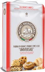Molino Dallagiovanna All Use Universale Cold Water washed Italian Baking Flour 5kg bakers bag 11 lbs Non GMO, No bleaching, No potassium bromate, No Glyphosate
