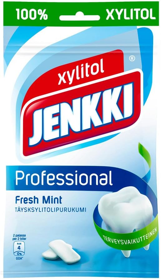 Jenkki Professional Fresh Mint - Finnish - 100% Xylitol - Chewing Gum - Bag 90g