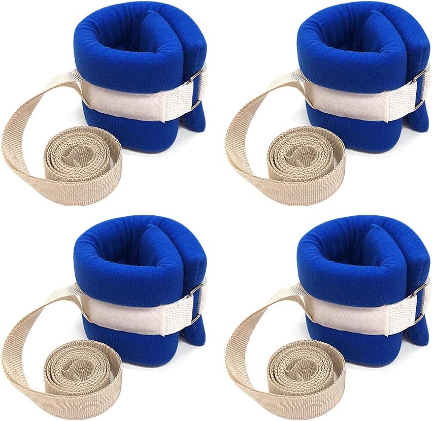 NEPPT Bed Restraints for Elderly Dementia Patients Ankle and Wrist Restraints Limb Holders Hospital Bed Rails for Elderly Adults Safety Medical Bed Restraints Straps for Seniors Soft Padded (4 PCS)