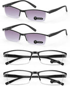 TERAISE 4 pairs Anti-blue Light AntiUV Reading Glasses with Spring Hinge Fashion