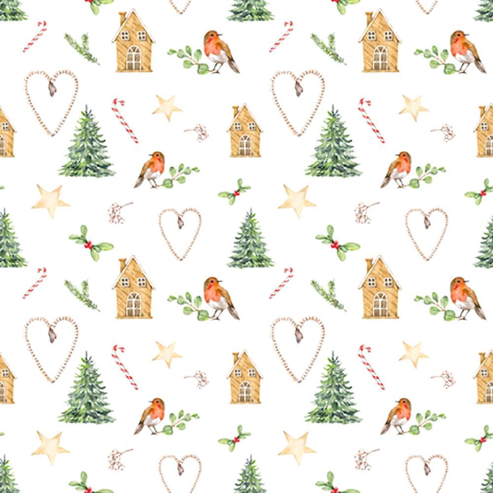 Anniversary House Tiflair Luxury Christmas Napkins, Hygge White Winter Scandi Design, Thick and Strong Paper Lunch Napkins 3 ply, Multi-Coloured PJ303562