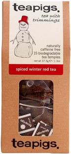 Teapigs Spiced Winter Red Tea Made With Whole Tea Leaves, Natural Ingredients, Non-GMO, Caffeine-Free Festive Rooibos – 90 Count (6 Packs of 15 Teabags)