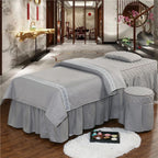 Massage Table Sheet Sets Beauty Bedspread 4pcs Beauty Salon Massage Physiotherapy Bed Cover Bed Linens Solid Color Spa Fumigation Bedding Set Bedskirt Pillowcase Duvet Cover-Gray||70 * 185cm