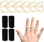 10Pcs Oval Finger Splints & Sleeves Kit, 6 Graduated Trigger Finger Splint & 4 Finger Sleeves for Trigger/Mallet/Arthritis/Straightening, Finger Brace Support for Thumb/Middle/Ring/Index/Pinky(Size 7,8,9,10,11,12)