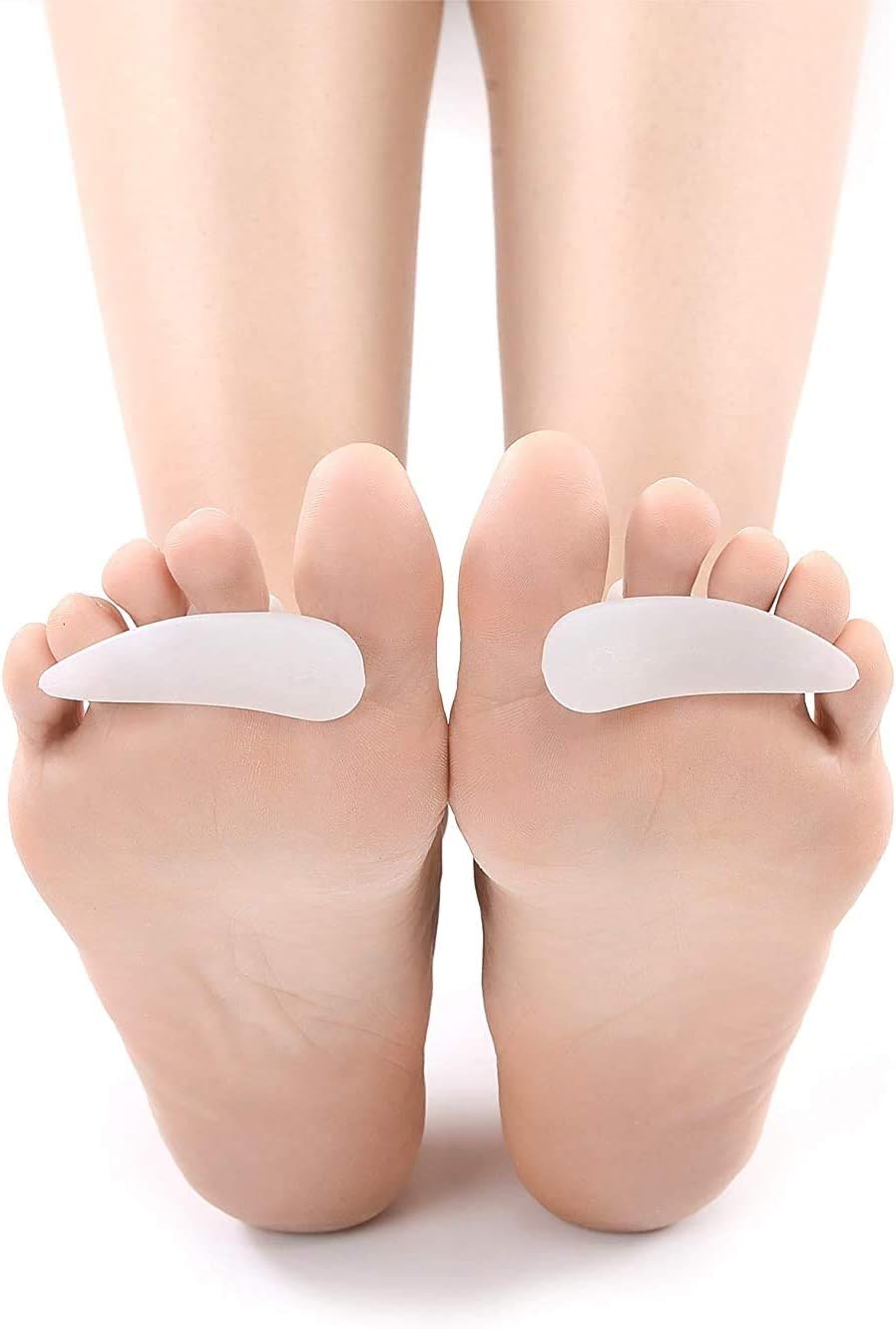 DOMG 4Pair/8Pcs Gel Hammer Toe Crest Cushions, Right/Left Hammertoe Gel Support Pads, Straightener and Corrector for Curled, Curved, Crooked, Overlapping, Clubbed Claw and Mallet Toes Curling Relief