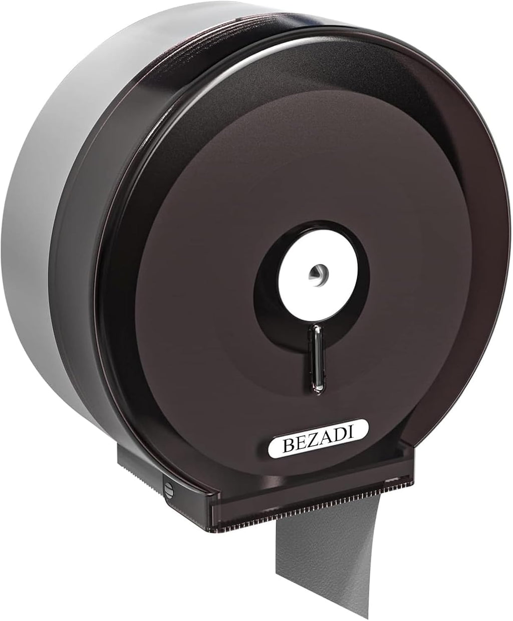 Jumbo Roll Toilet Paper Dispenser Wall Mount Waterproof No-Drill for Restrooms with Lock ABS Black 51018