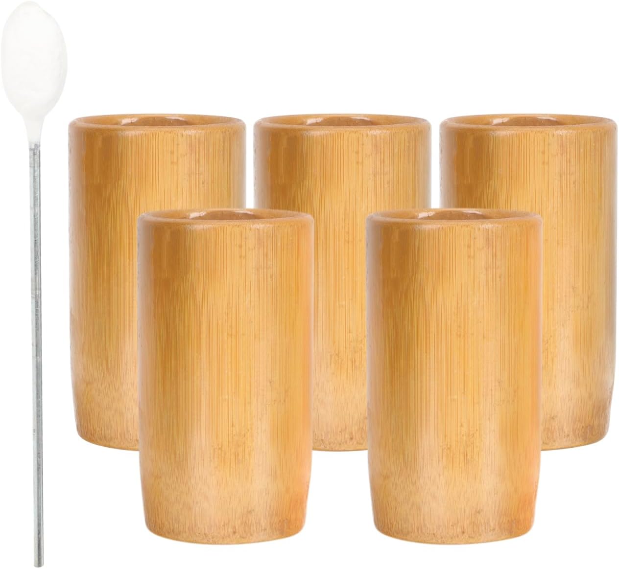 Yardwe Bamboo Cupping Set 5-Piece Fire Cupping Therapy Cups for Home Body Massage with Strong Suction Natural Bamboo Material Relieves Muscle Tension