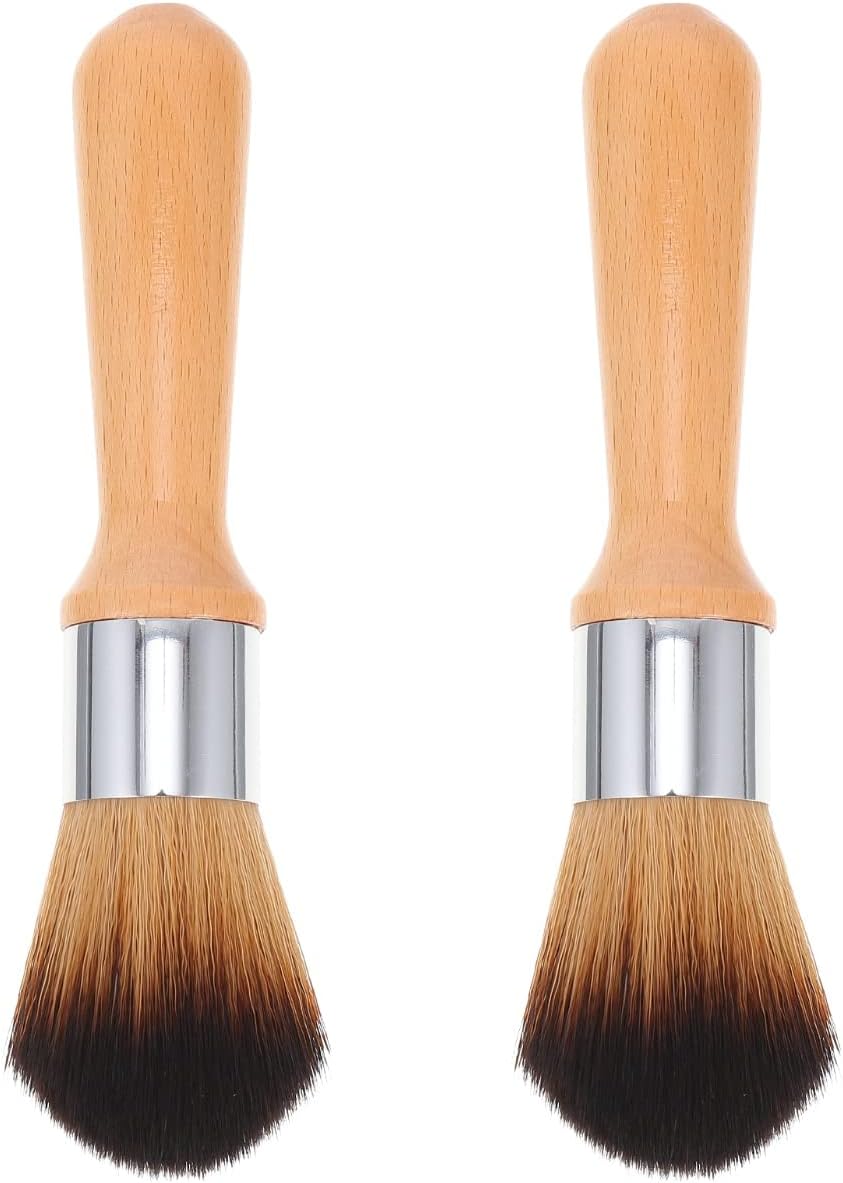 Vaguelly Jade Ware Cleaning Brush with Wooden Handle Soft Bristles Dusting Brush for Musical Instruments and Delicate Artware Ergonomic Grip 6.10X2.12X1.06In Set of 2
