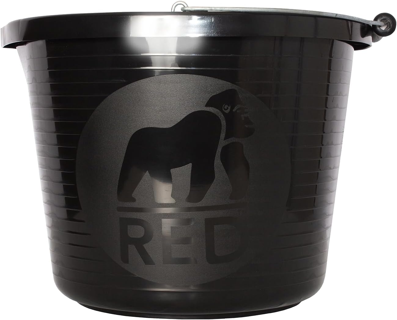 Red Gorilla Premium Builder's Bucket Black 14 Litre 3 Gallon Heavy Duty Strong Metal Handle Moulded Grip Multi Purpose Food Grade Plastic