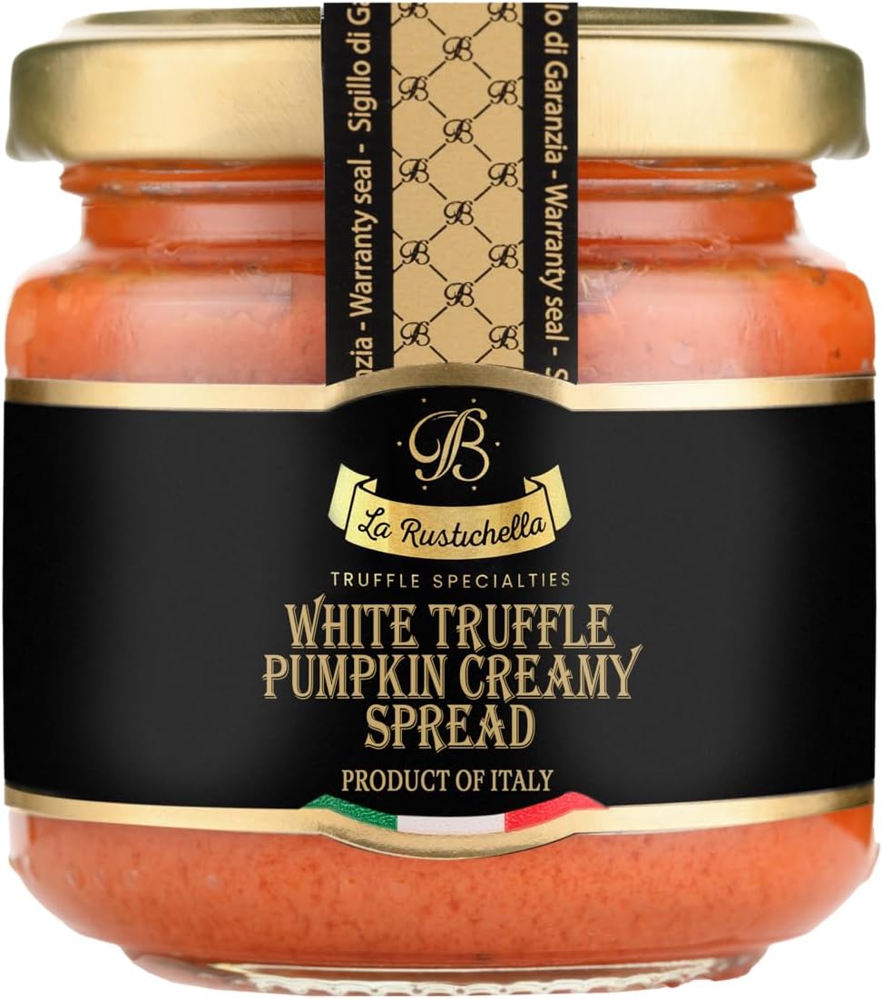 La Rustichella - White Truffle Pumpkin Creamy Spread - 100% Made in Italy | Gluten-Free, Cholesterol-Free (3,2 oz (90 gr))