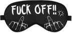 DS. DISTINCTIVE STYLE Fuck Off Eye Mask Middle Finger Funny Sleep Mask for Men/Women, Breathable, Blackout, Satin, Black