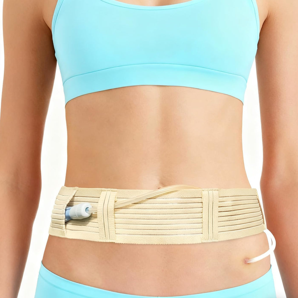 Peritoneal Mesh Breathable PD Belt for Dialysis Catheter & Stomach Feeding Tubes Adjustable Holder Protector Belts for G/J/PEG Tubes - Men Women Adults (L)