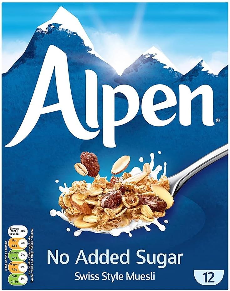 Alpen Muesli Cereal, No Sugar Added, 14 Ounce (Pack of 2)