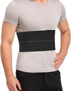 Pauline Broken Rib Brace for Men - Compression Chest Binder for Cracked Ribs Support & Chest Pain Relief - Rib Belt for Bruised Rib Cage (Black, Fits 30”-45”)