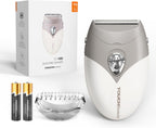 TOUCHBeauty Electric Shaver for Women, Painless Bikini Trimmer with 3-Blade System, Wet/Dry Cordless Foil Razor for Facial, Leg, Underarm & Body Hair, Battery-Powered, Gifts for Women, Gray