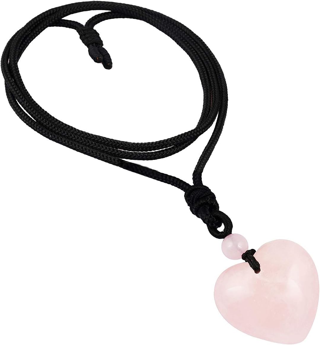 TUMBEELLUWA Carved Stone Heart Shape Necklace Chakra Quartz Pendant with Cord Amulet Healing Crystal Jewelry for Unisex
