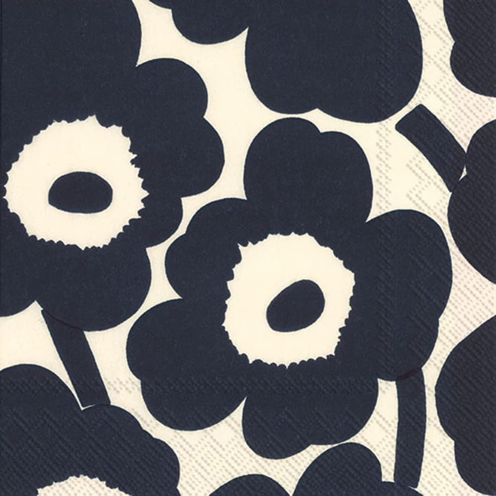 IHR Ideal Home Range - Paper Napkins Marimekko UNIKKO dark blue nature 20-Count 3-Ply Lunch Napkins 6.5 x 6.5 inches