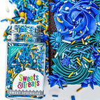 Hanukkah Sprinkles for Cake Decorating, Cupcake Decorating and Baking in Blue and Gold Jimmies, Confetti Quin, Sugar Pearl with Stars of David Sprinkles for Ice Cream, Donuts