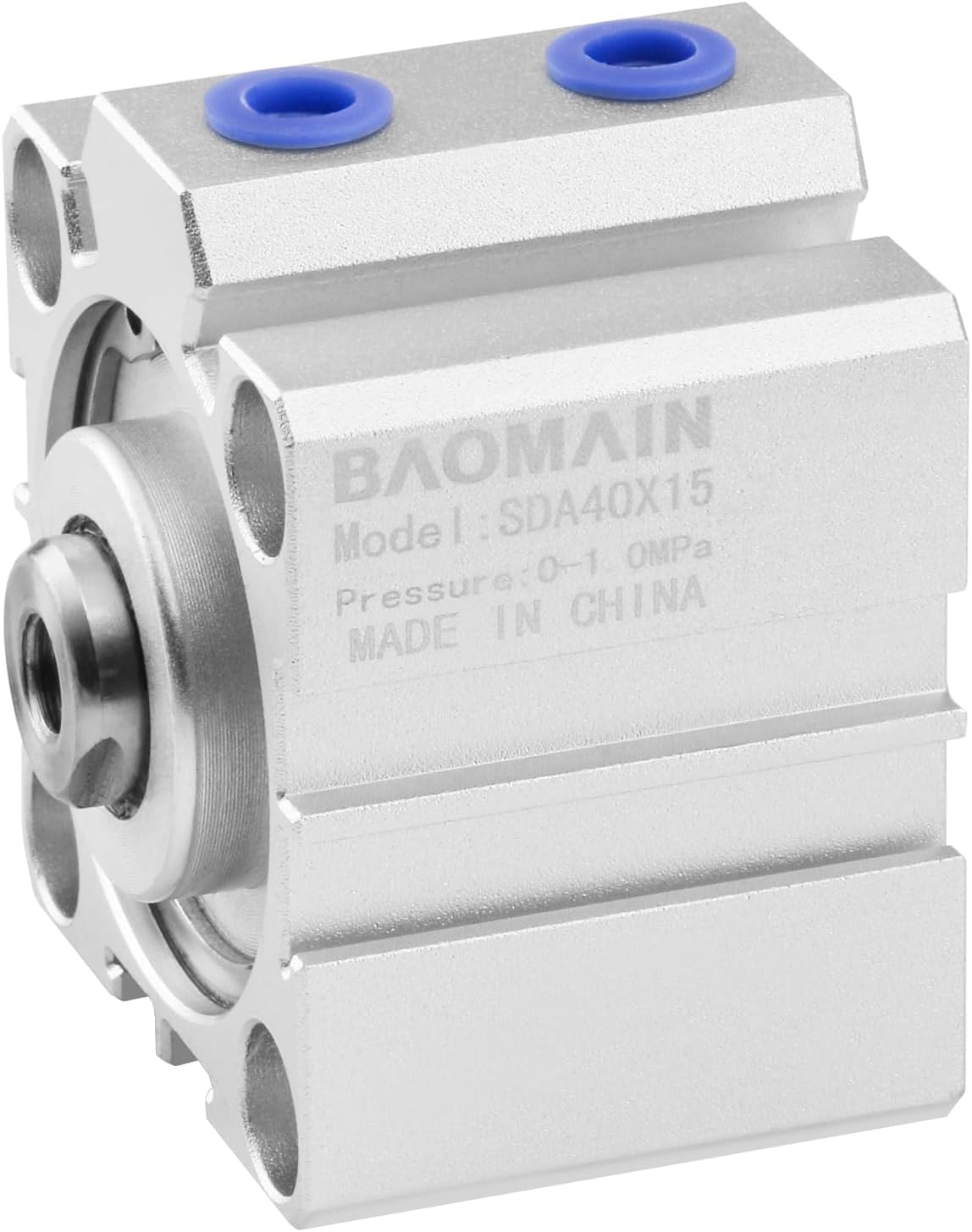 Baomain SDA40x15 Compact Thin Air Cylinder,1.58 inch(40 mm),Stroke 0.59 inch(15 mm), Double-Acting, Single Rod, Aluminum Body for Small Machinery and Industrial Automation